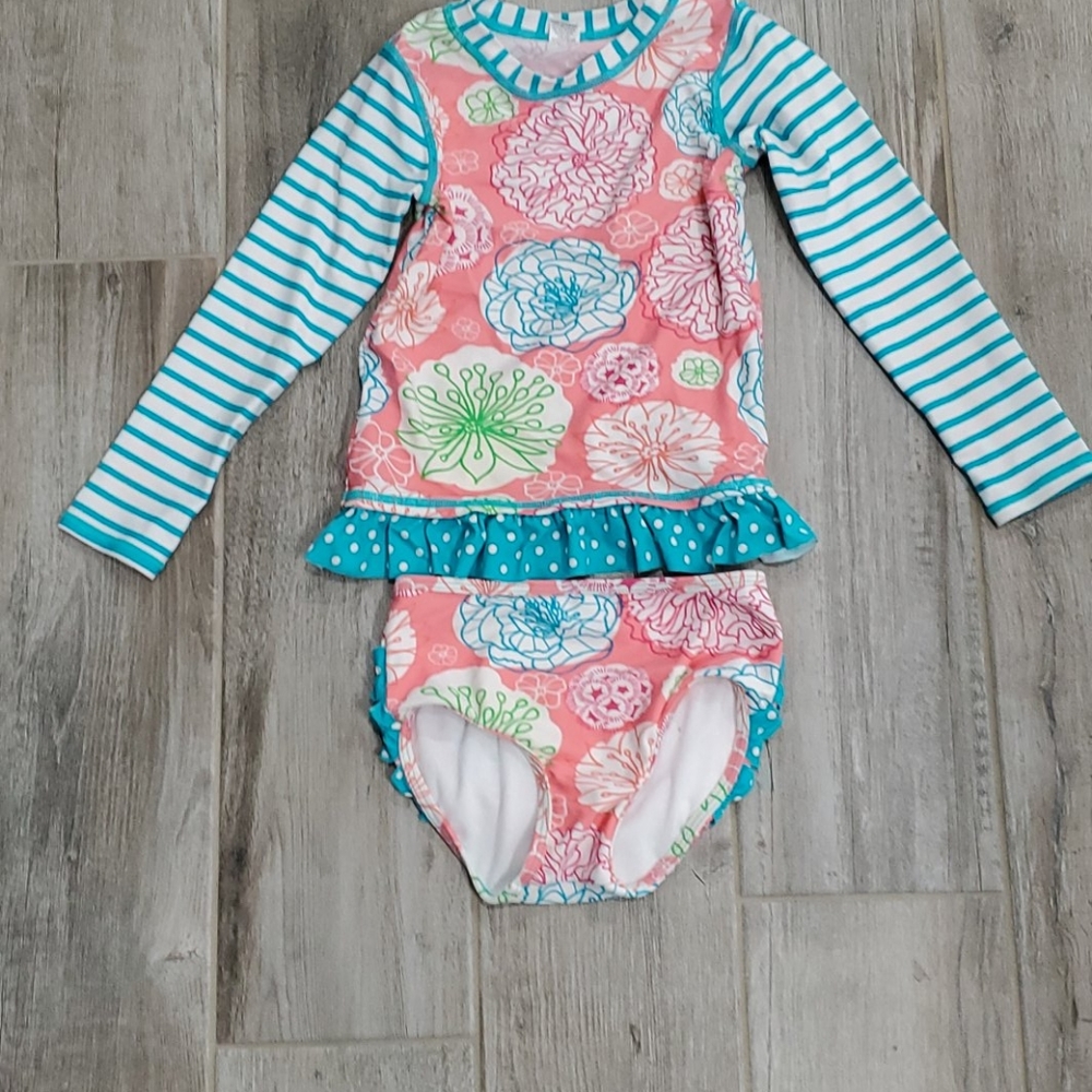 Ruffle Butt rash guard with bottoms